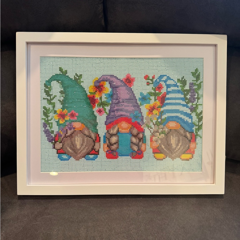 Framed Gnome diamond painting Art